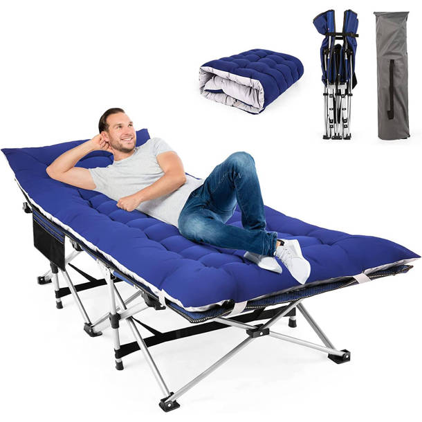 ShangQuan WuLiu Folding Camping Cot with Cotton Mattress Portable